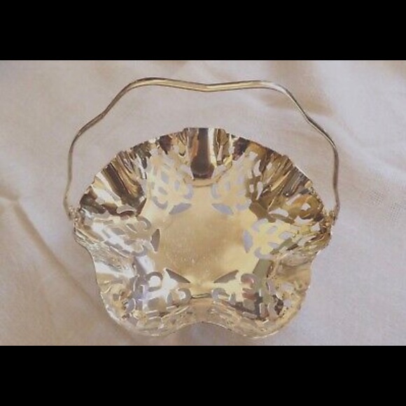Vintage IKORA Germany Silver Plated Metal candy dish with handle footed basket - Picture 3 of 9